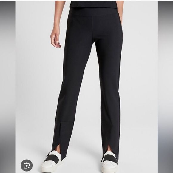 ATHLETA Interstellar Tight Split Hem Black Size 8 - Picture 1 of 8